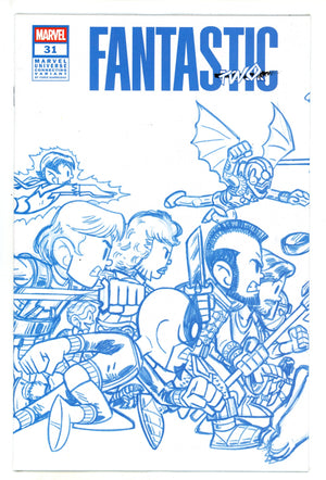 Fantastic Four Vol 7 31 Giarrusso Blue Line Art Connecting Wraparound Incentive Variant NM (2025)