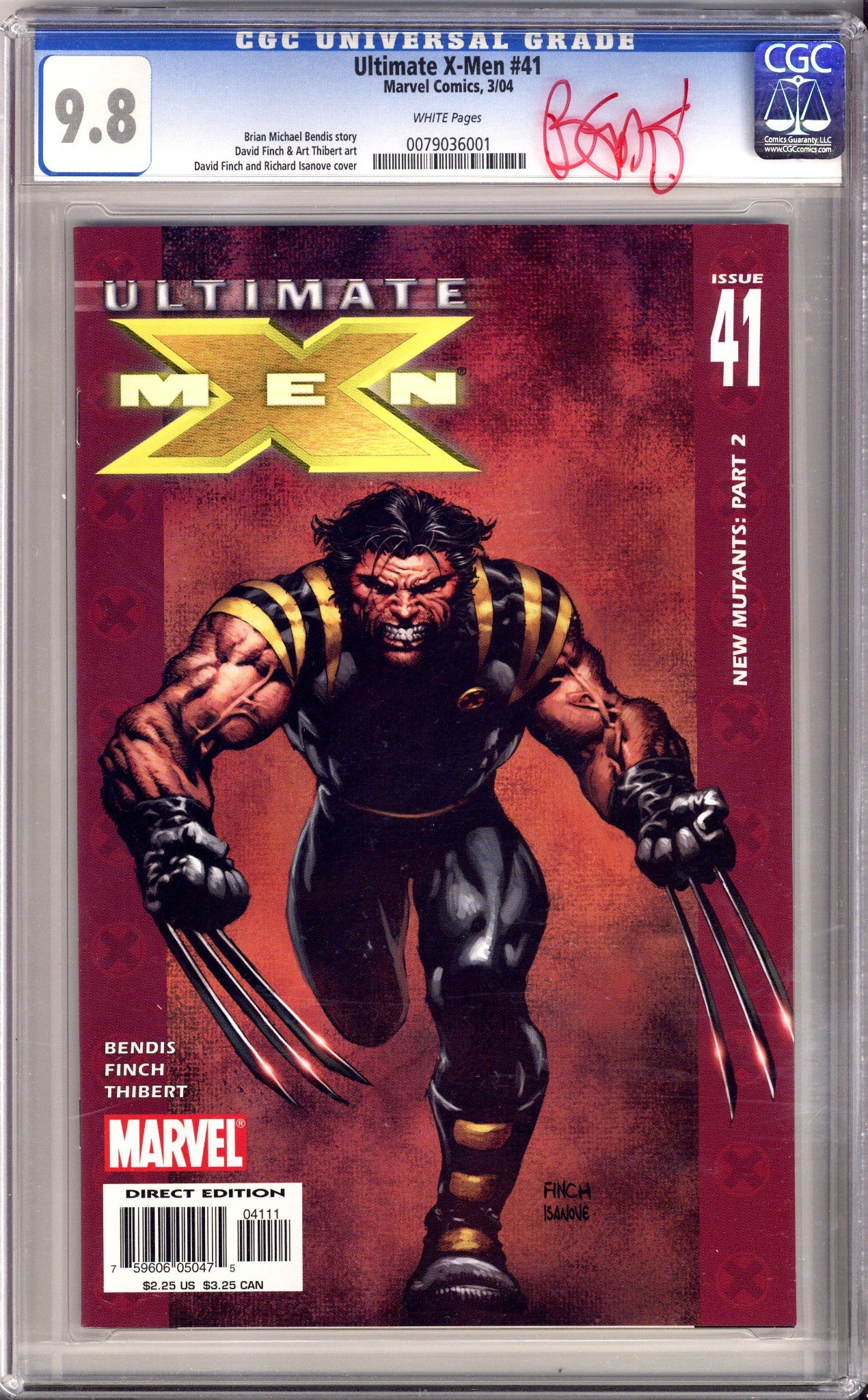 Ultimate X-Men Vol 1 41 CGC 9.8 (NM/M) (2004) Signed x1 On Case Brian Michael Bendis 