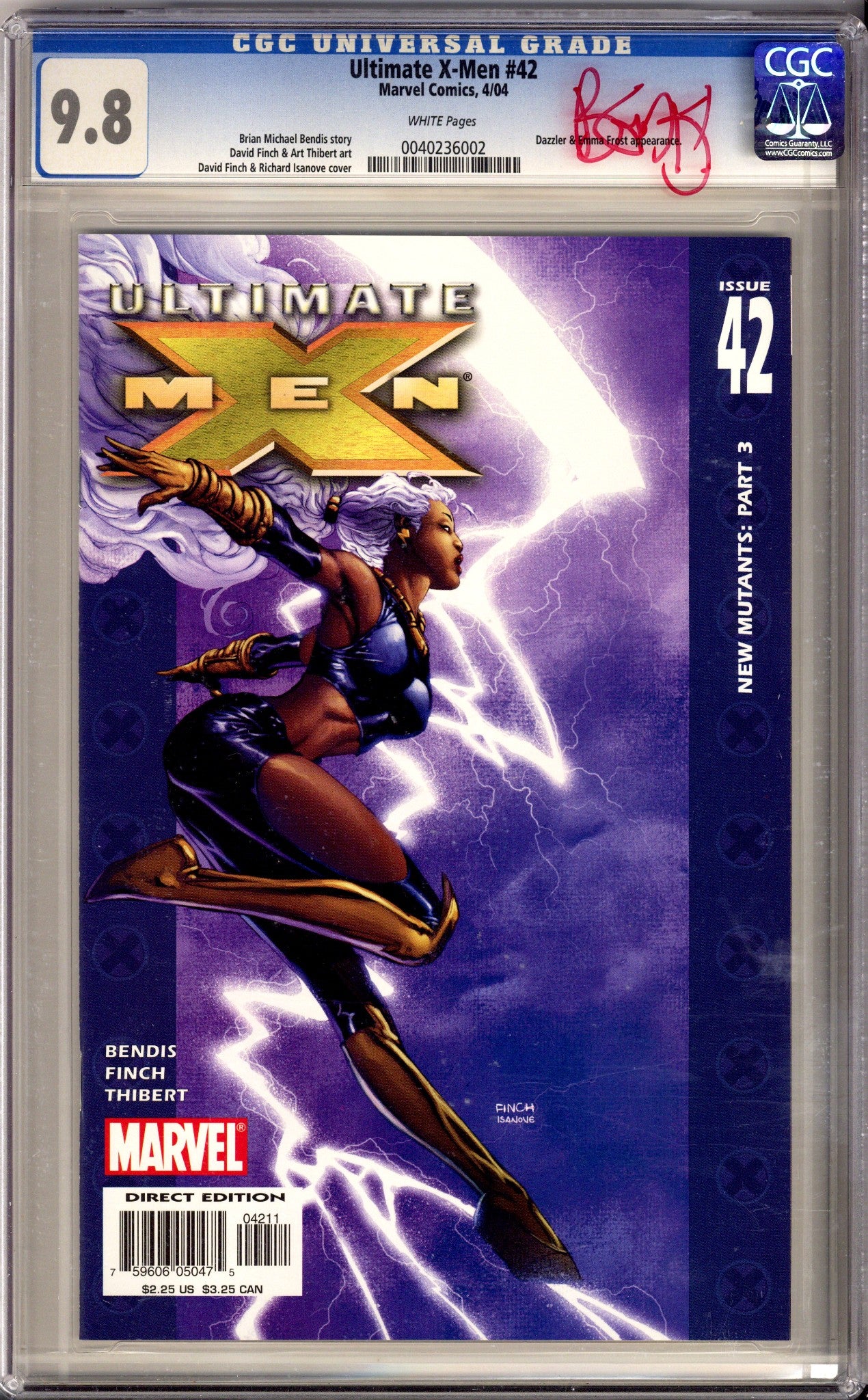 Ultimate X-Men Vol 1 42 CGC 9.8 (NM/M) (2004) Signed x1 On Case Brian Michael Bendis 