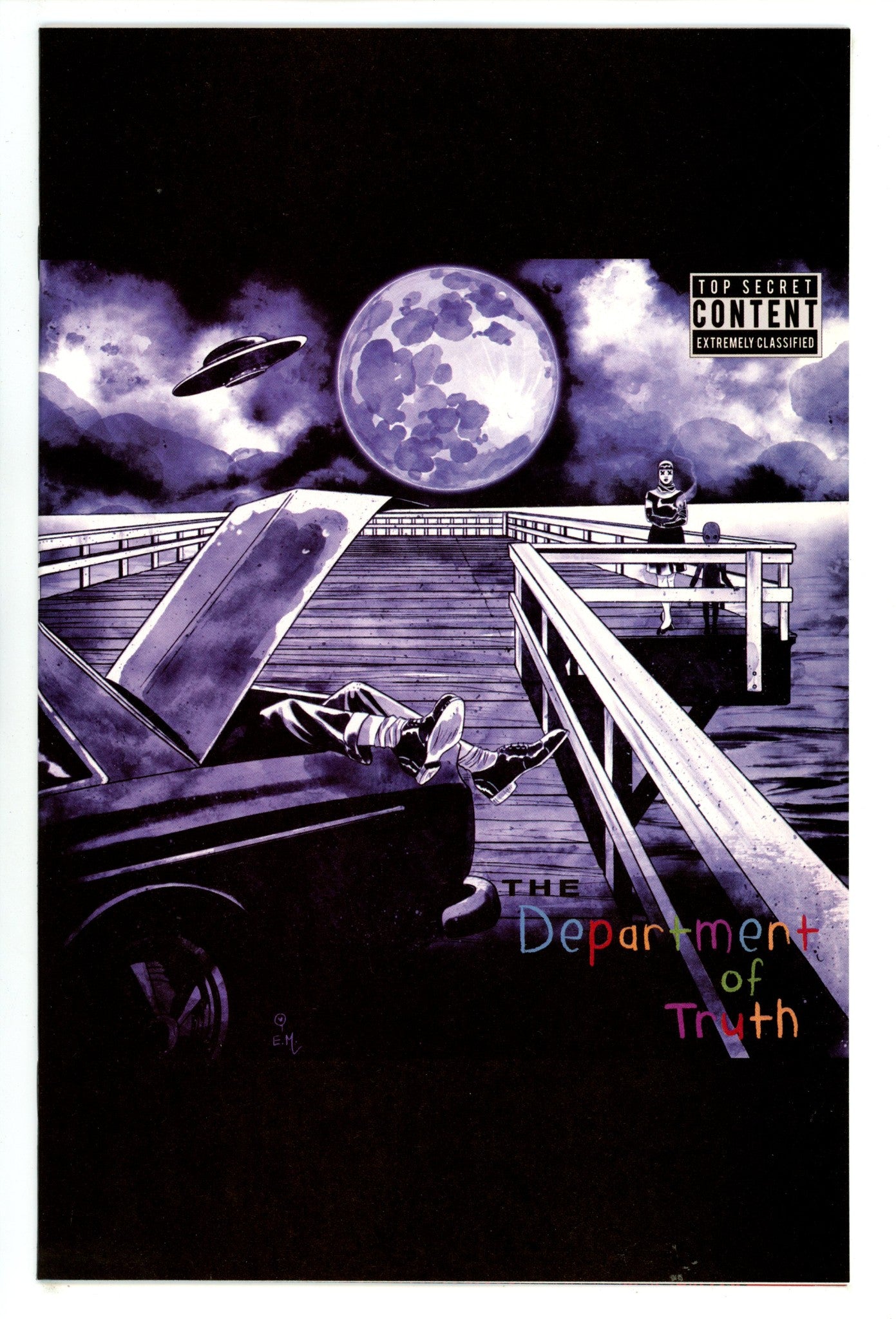 The Department of Truth 7 NM (9.4) (2021) Hutchison-Cates Homage Purple Exclusive Variant 