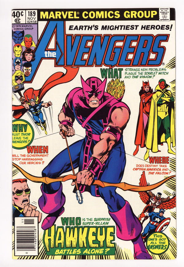 The Avengers Vol 1 189 VF (8.0) (1979) Newsstand