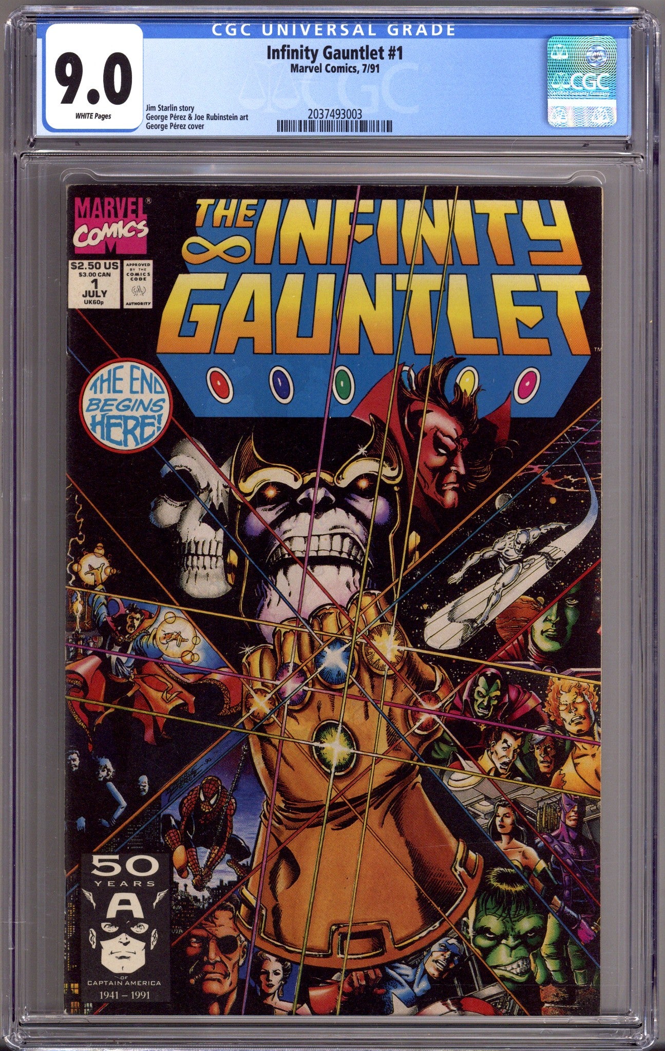 The Infinity Gauntlet Vol 1 1 CGC 9.0 (VF/NM)   (1991)        