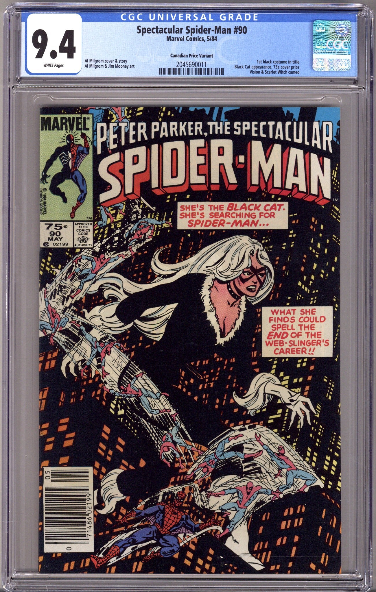 The Spectacular Spider-Man Vol 1 90 CGC 9.4 (NM) (1984) Canadian Price Variant 