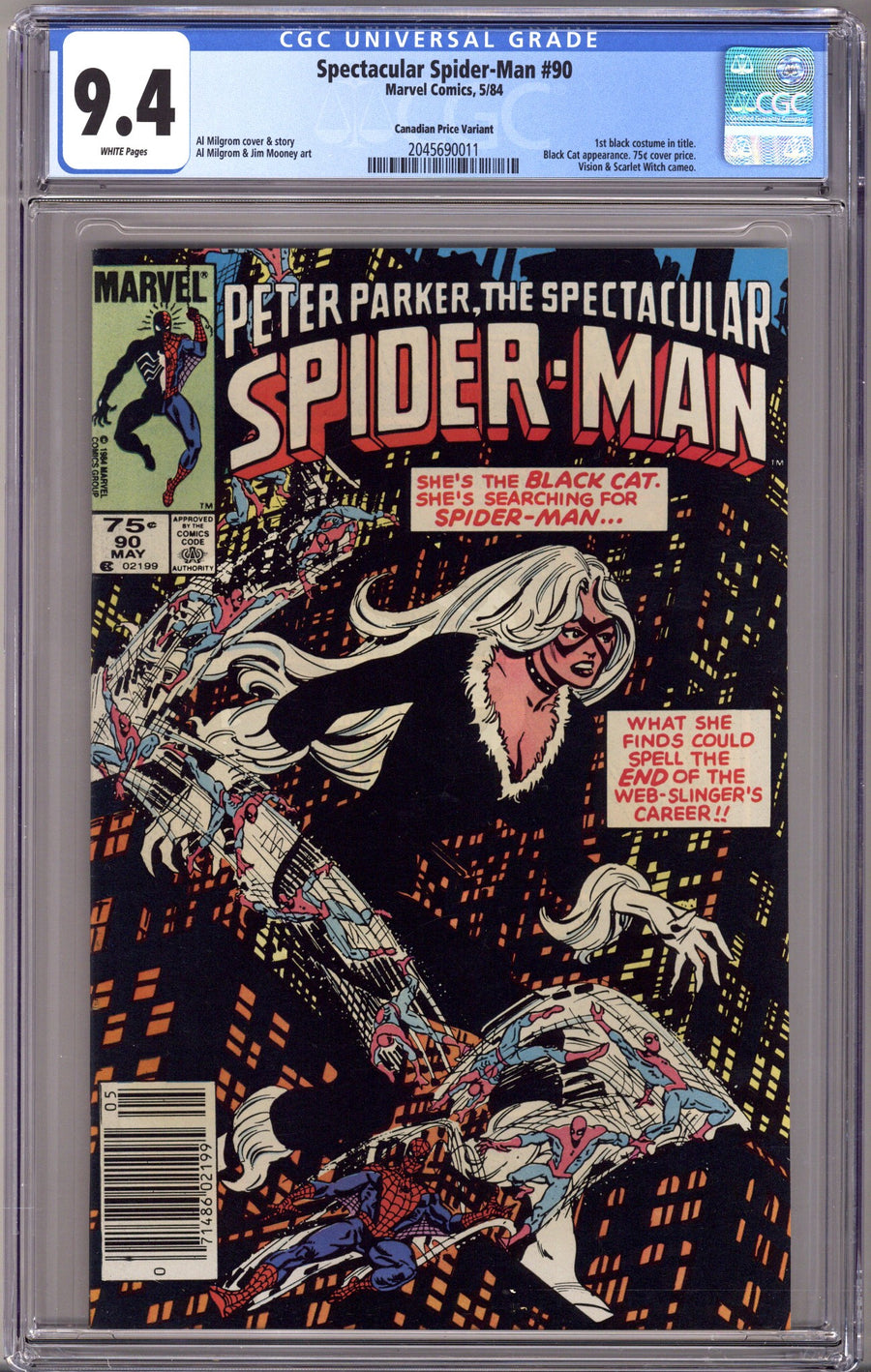 The Spectacular Spider-Man Vol 1 90 CGC 9.4 (NM) (1984) Canadian Price Variant 