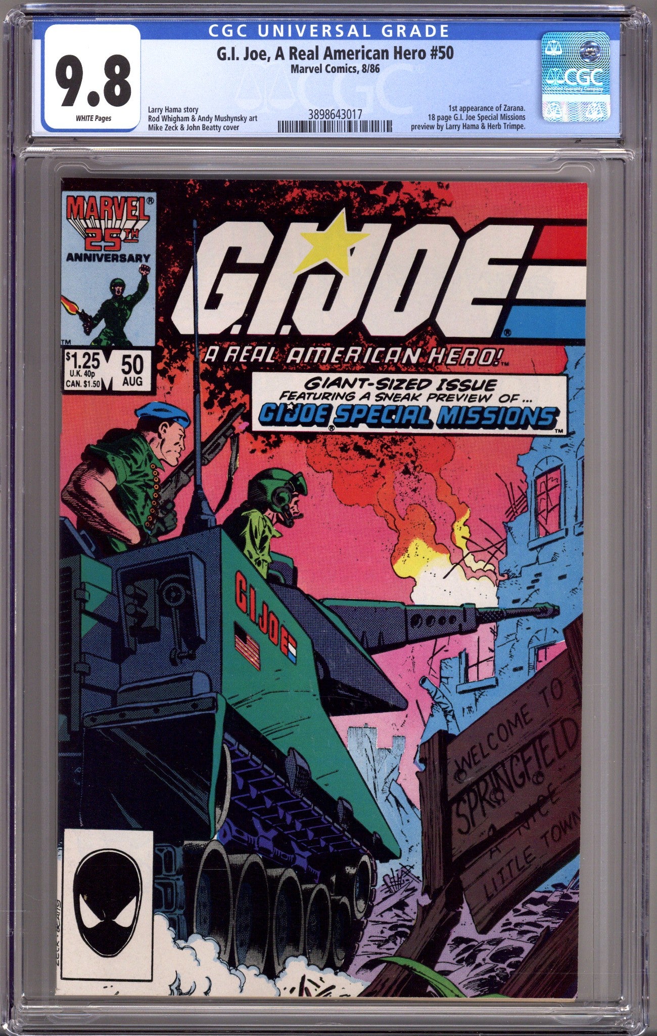 G.I. Joe, A Real American Hero 50 CGC 9.8 (NM/M) (1986) 