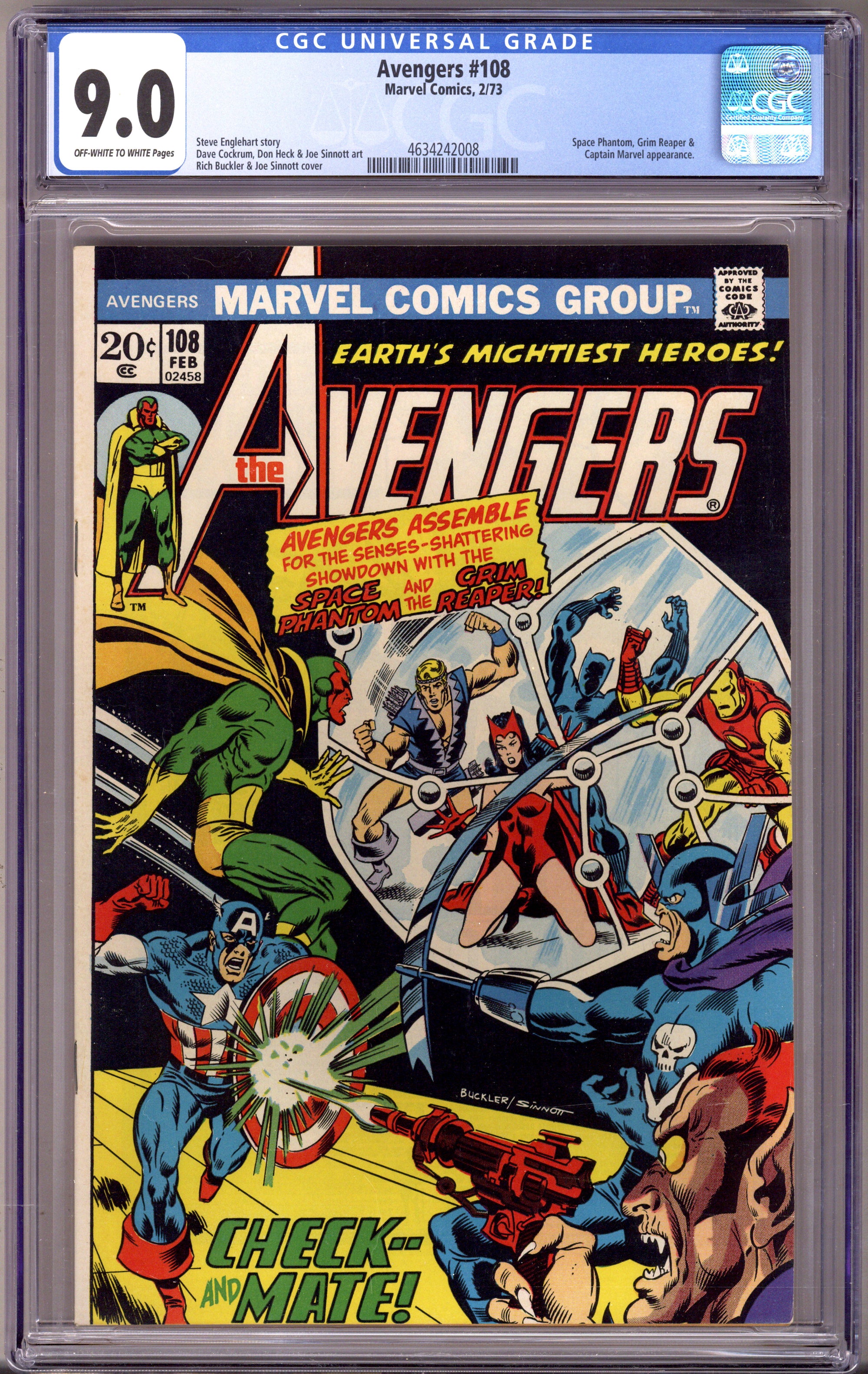 The Avengers Vol 1 108 CGC 9.0 (VF/NM) (1973) 