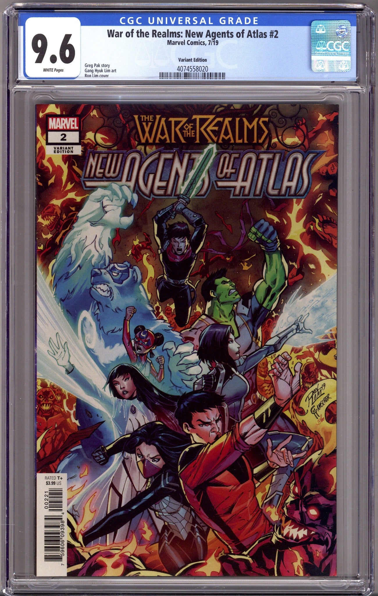 War of the Realms: New Agents of Atlas 2 CGC 9.6 (NM+) (2019) Lim Incentive Variant 