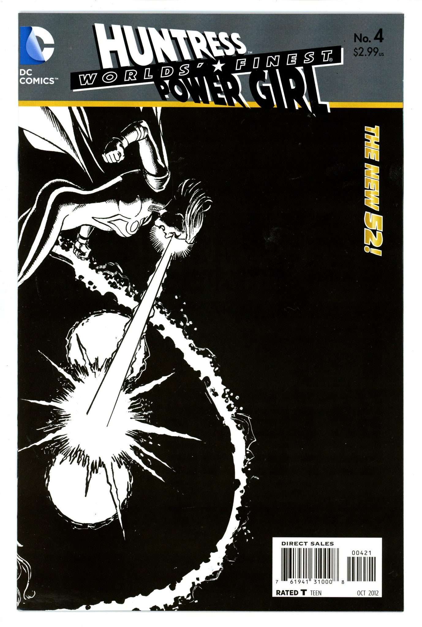 Worlds' Finest 4 High Grade (2012) PÃ©rez B&W Incentive Variant 