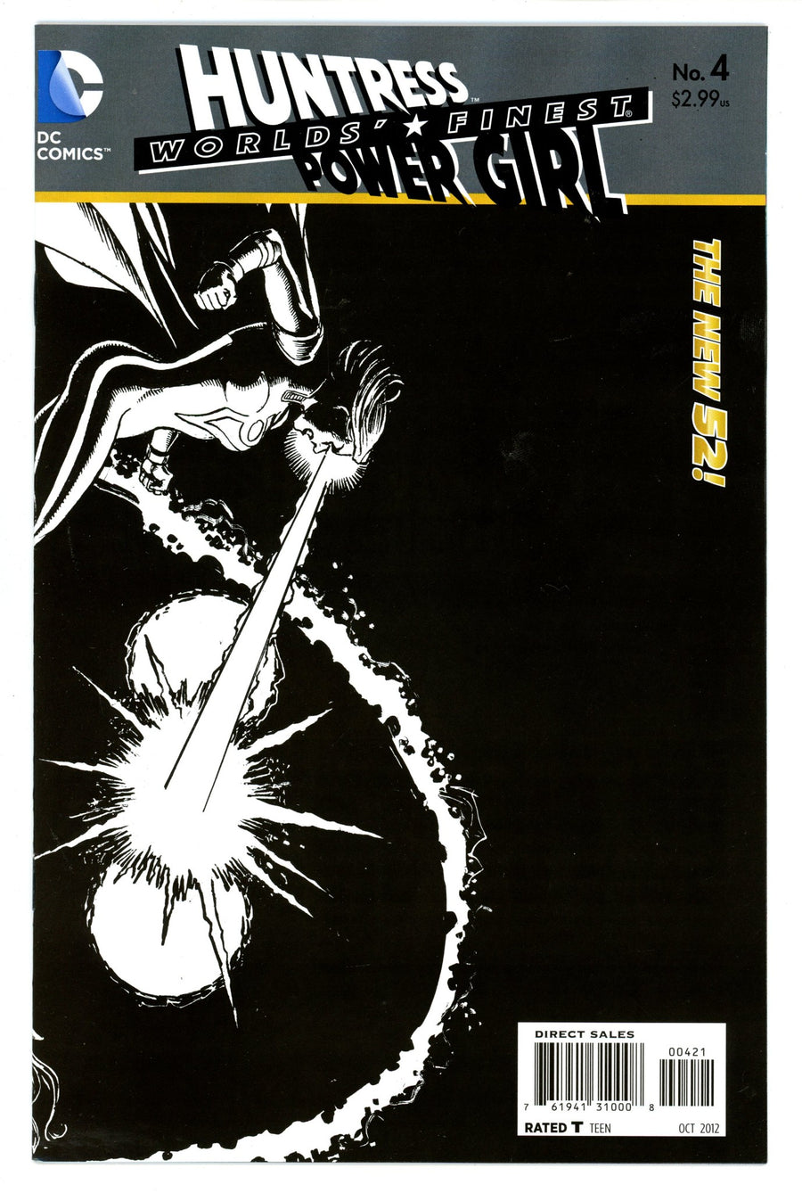 Worlds' Finest 4 High Grade (2012) PÃ©rez B&W Incentive Variant 