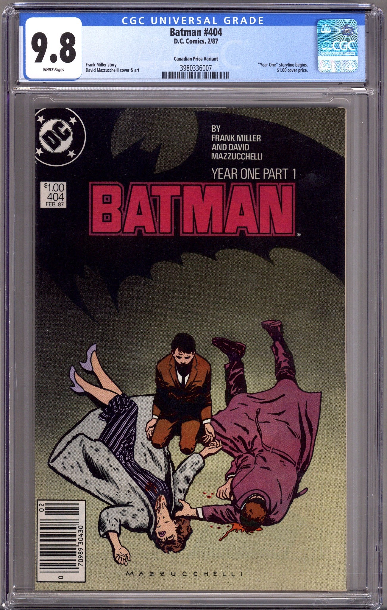 Batman Vol 1 404 CGC 9.8 (NM/M) (1987) Canadian Price Variant 