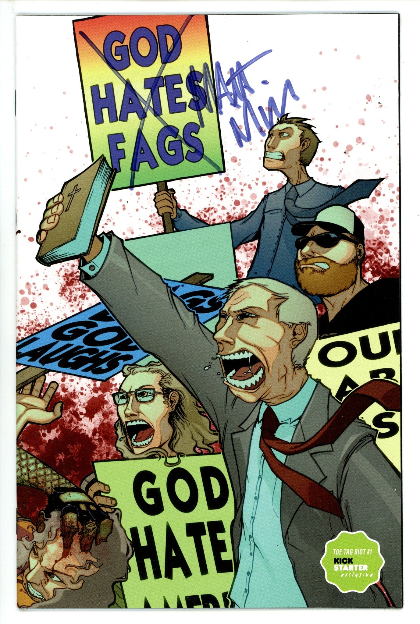 Toe Tag Riot 1 FN/VF (7.0) Kickstarter (2014) Exclusive Variant Signed x1 Cover 