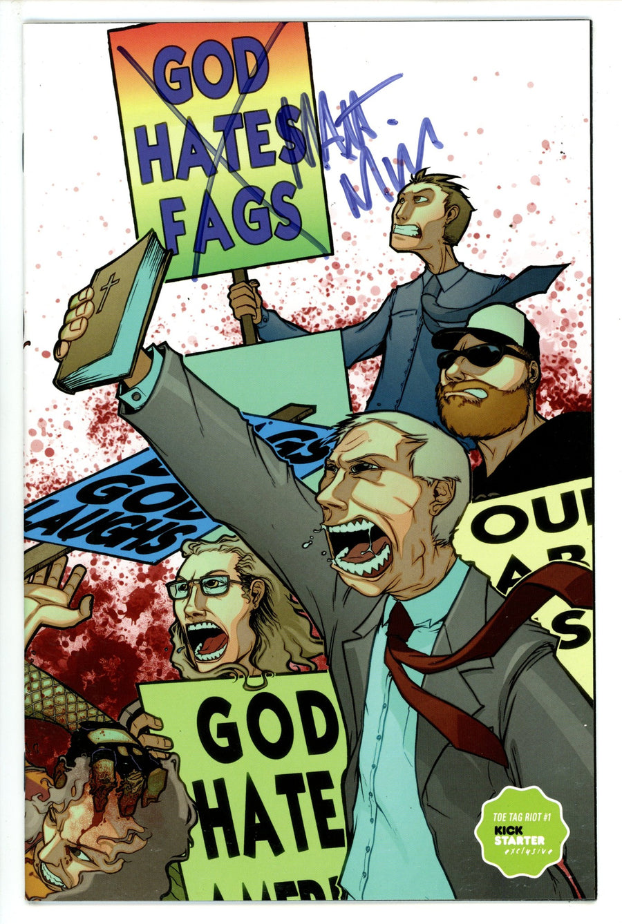 Toe Tag Riot 1 FN/VF (7.0) Kickstarter (2014) Exclusive Variant Signed x1 Cover 