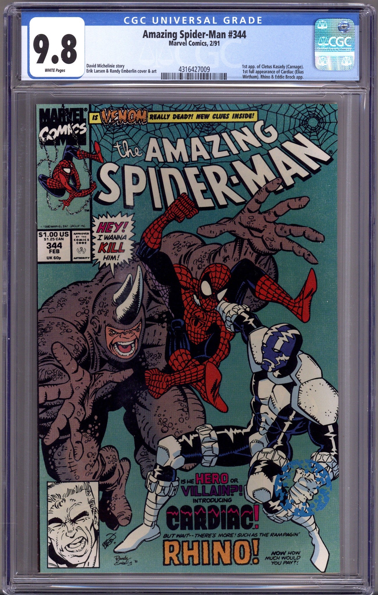 The Amazing Spider-Man Vol 1 344 CGC 9.8 (NM/M) (1991) 