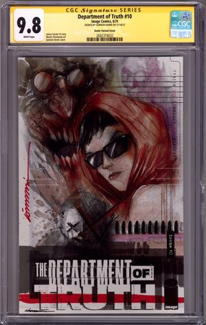 The Department of Truth 10 CGC 9.8 (NM/M) (2021) Demir Exclusive Variant Signed x1 Cover Gorkem Demir