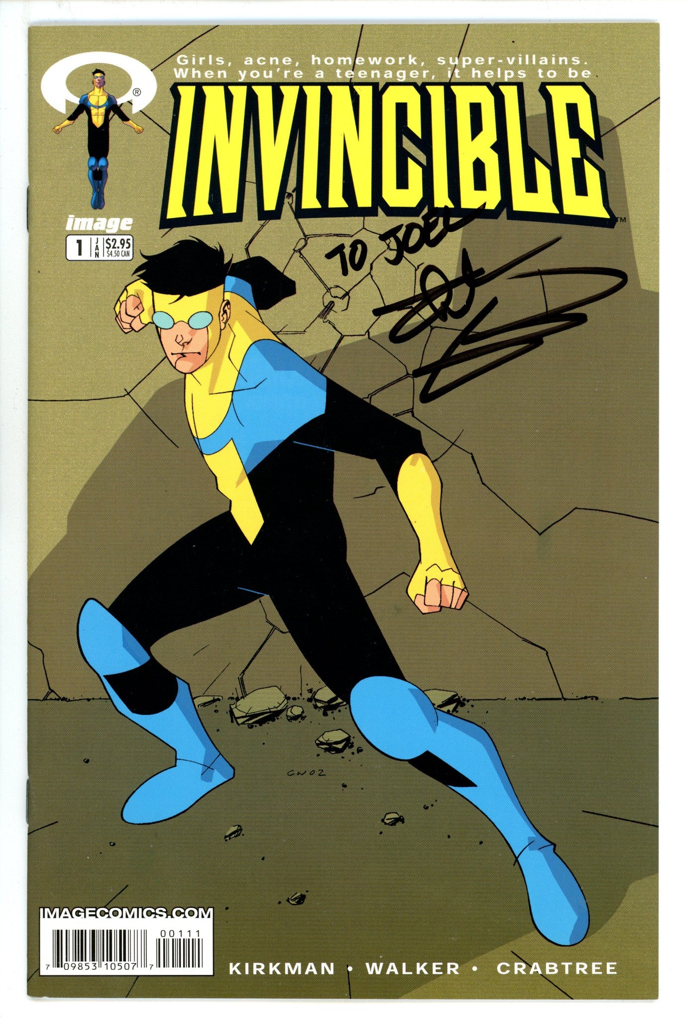 Invincible 1 VF/NM (9.0) (2003) Signed x1 Cover Robert Kirkman 