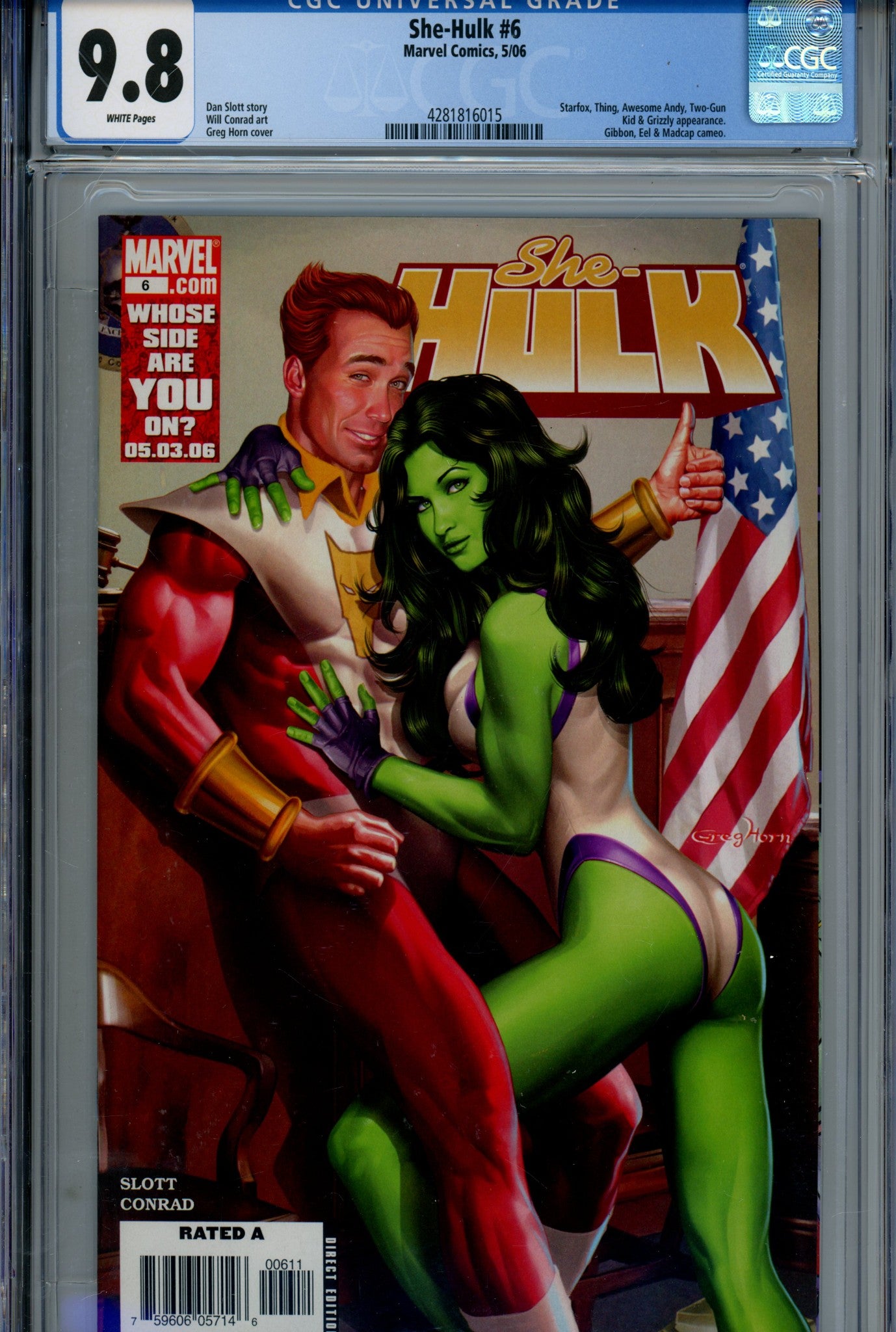 She-Hulk Vol 2 6 CGC 9.8 (2006)