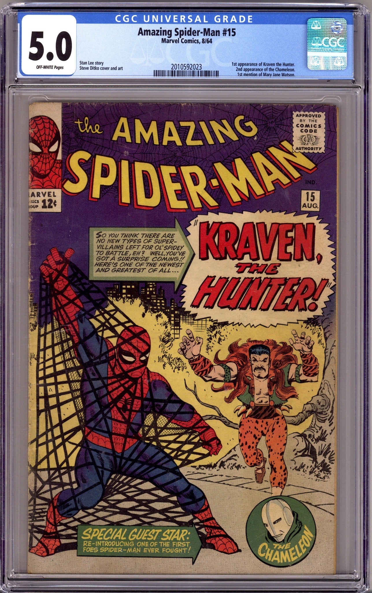 The Amazing Spider-Man Vol 1 15 CGC 5.0 (VG/FN) (1964) 