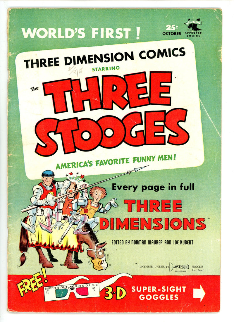 The Three Stooges 2 VG+ (4.5) No Glasses (1953) 