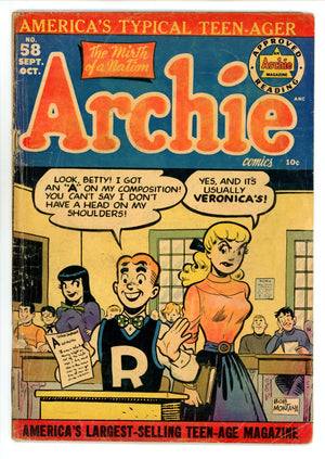 Archie Comics Vol 1 58 VG- (3.5) (1952) 
