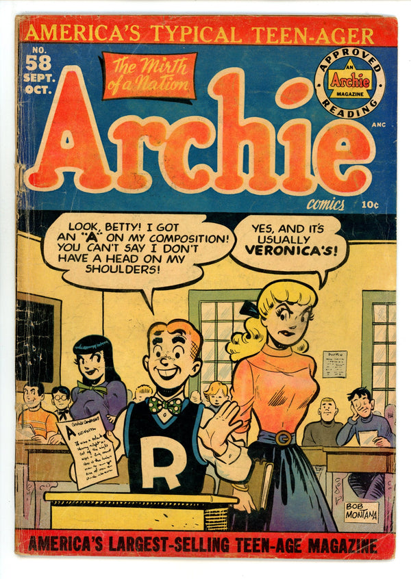 Archie Comics Vol 1 58 VG- (3.5) (1952)
