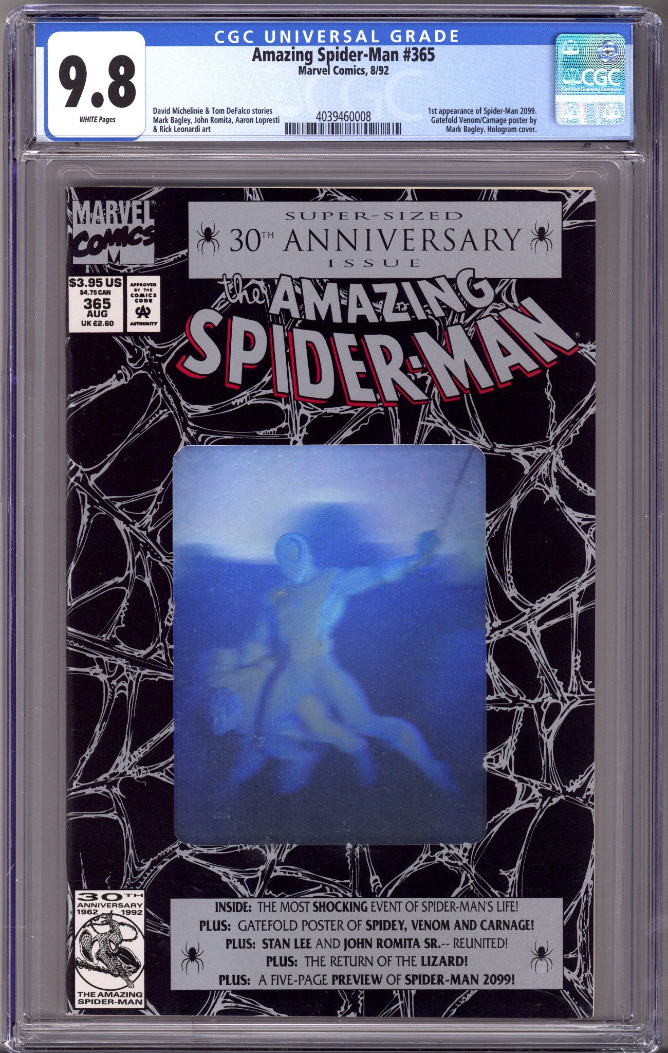 The Amazing Spider-Man Vol 1 365 CGC 9.8 (NM/M) (1992) 