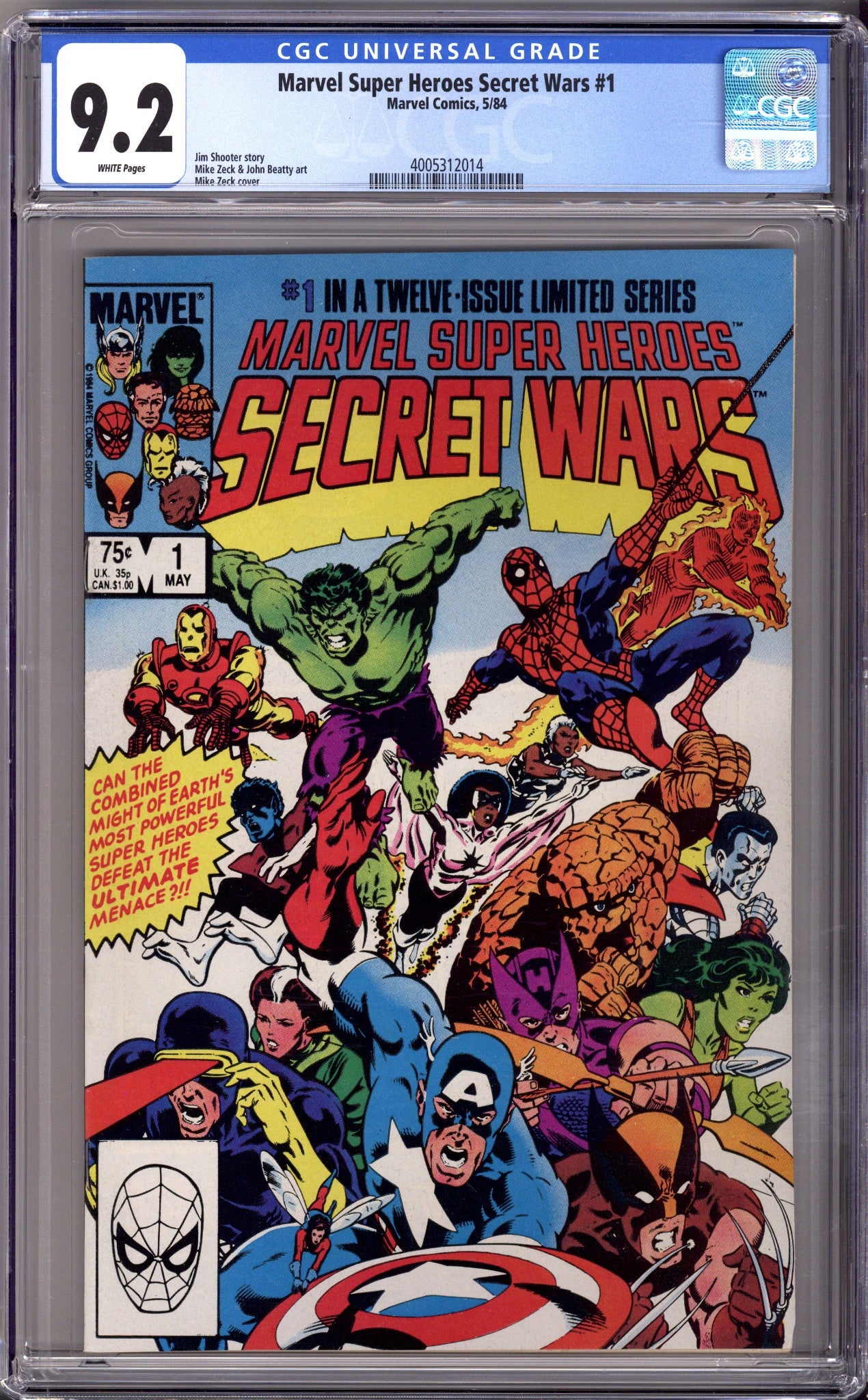 Marvel Super-Heroes Secret Wars 1 CGC 9.2 (NM-) (1984) 
