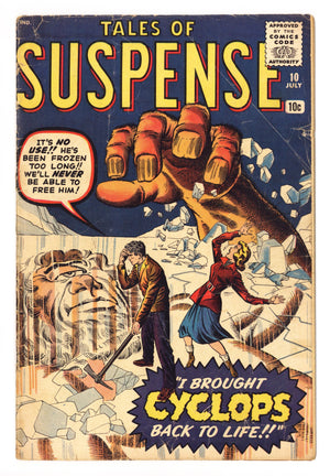 Tales of Suspense Vol 1 10 GD (2.0) Cover Reattached With Tape (1960)