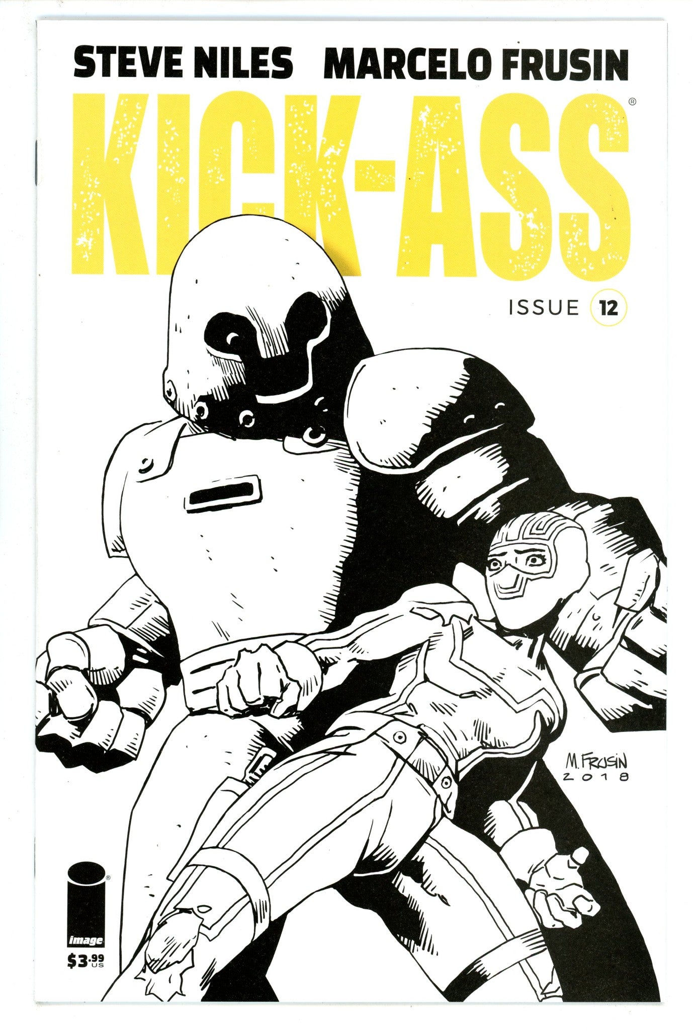 Kick-Ass Vol 4 12 High Grade (2019) Frusin B&W Variant 