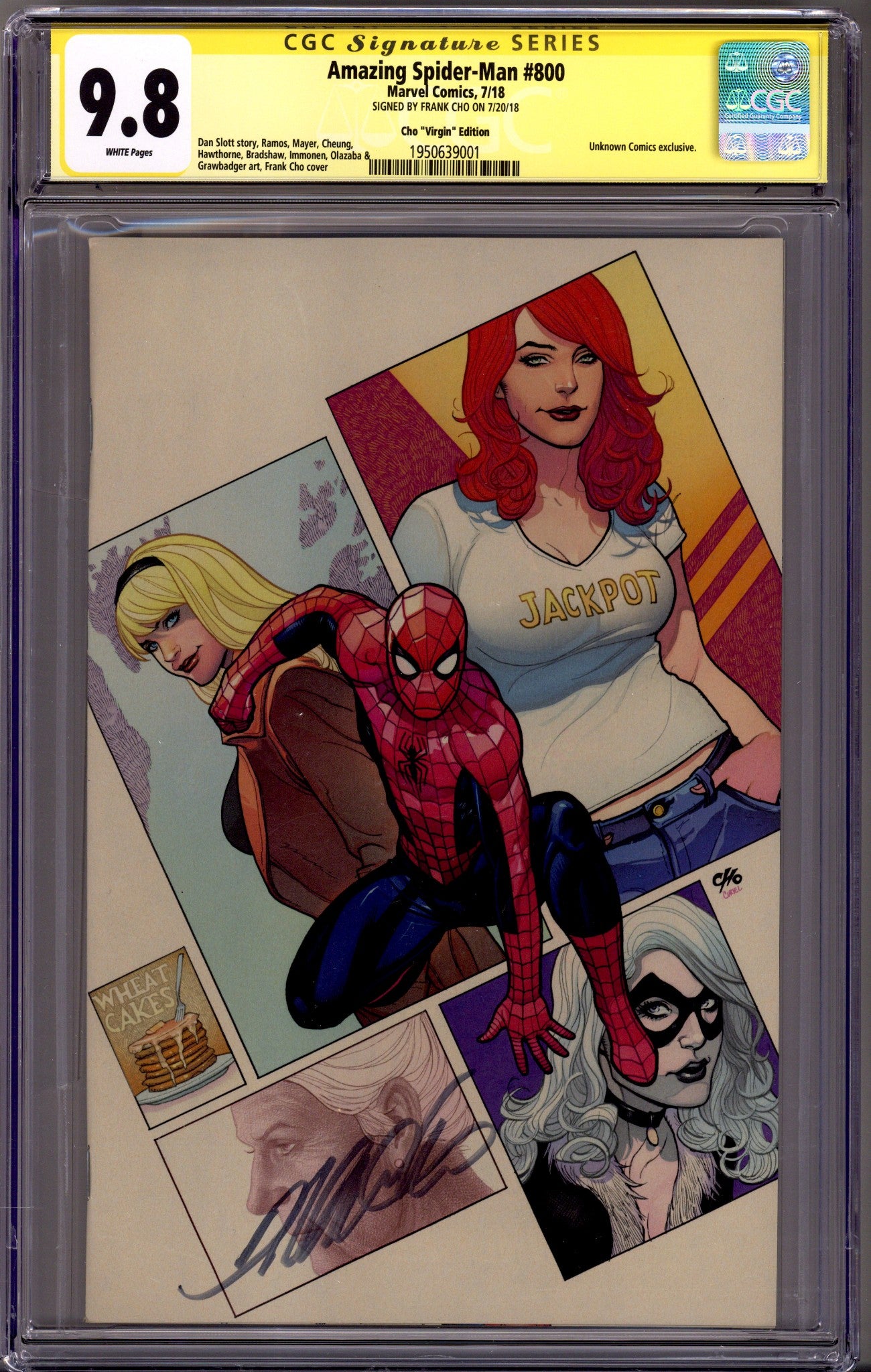 Amazing Spider-Man Vol 4 800 CGC 9.8 (NM/M) (2018) Cho Virgin Exclusive Variant Signed x1 Cover Frank Cho 