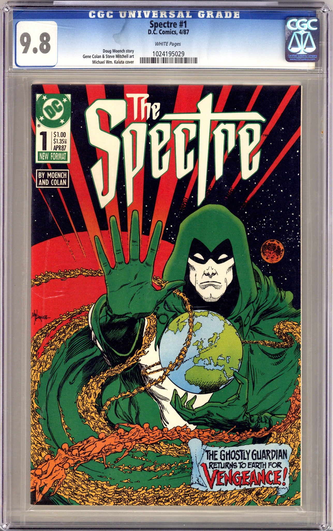 The Spectre Vol 2 1 CGC 9.8 (NM/M) Labeled Stained, Book Undamaged (1987) 