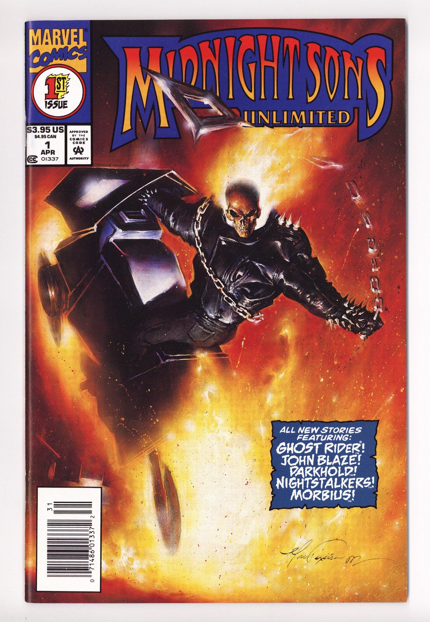 Midnight Sons Unlimited 1 NM- (9.2) (1993) Newsstand 