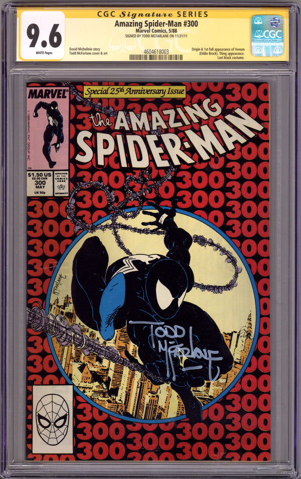 The Amazing Spider-Man Vol 1 300 CGC 9.6 (NM+) (1988) Signed x1 Cover Todd McFarlane