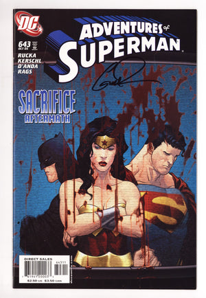 Adventures of Superman Vol 1 643 VF (8.0) (2005) Signed x1 Cover Greg Rucka