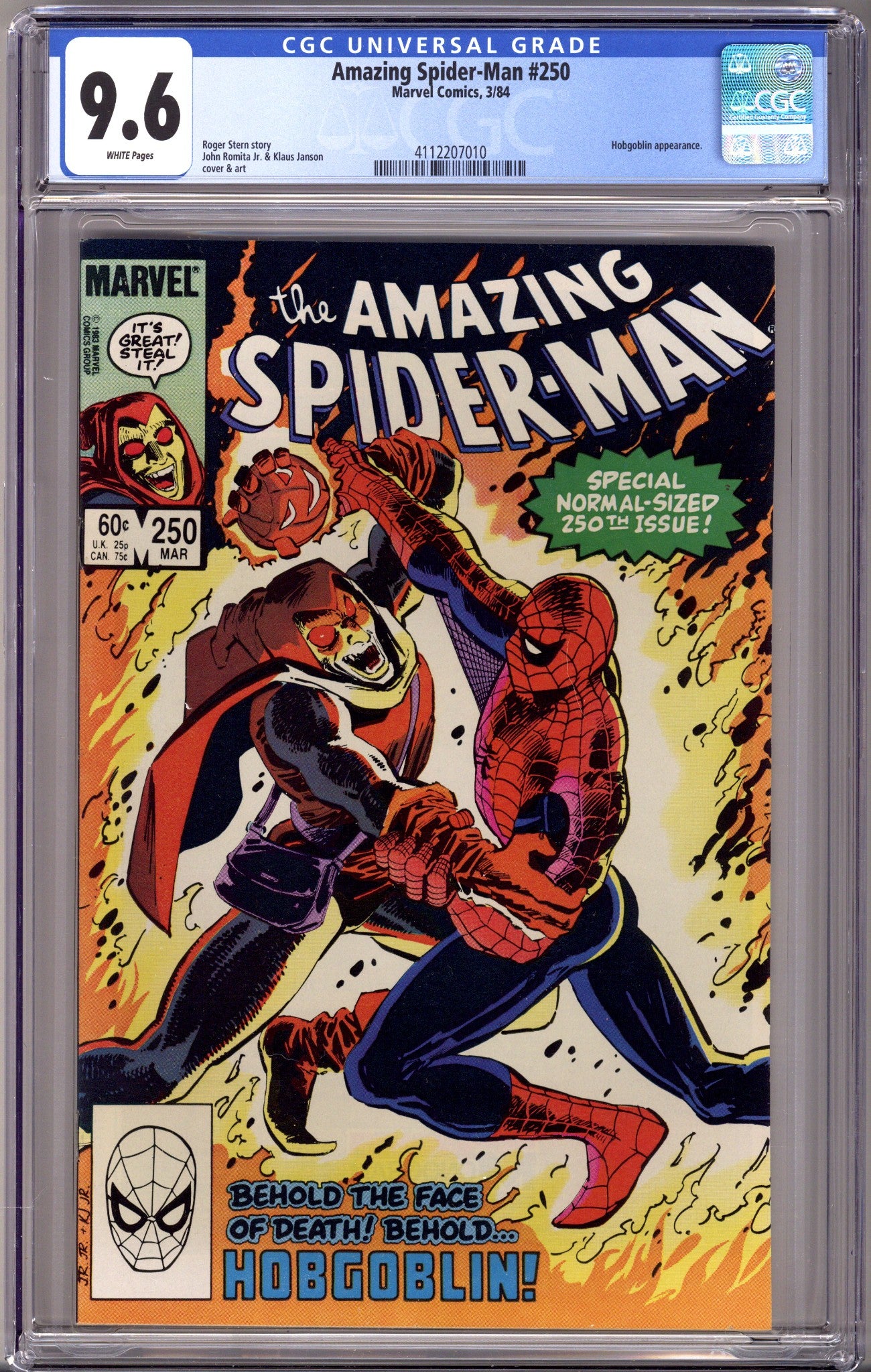 The Amazing Spider-Man Vol 1 250 CGC 9.6 (NM+) (1984) 