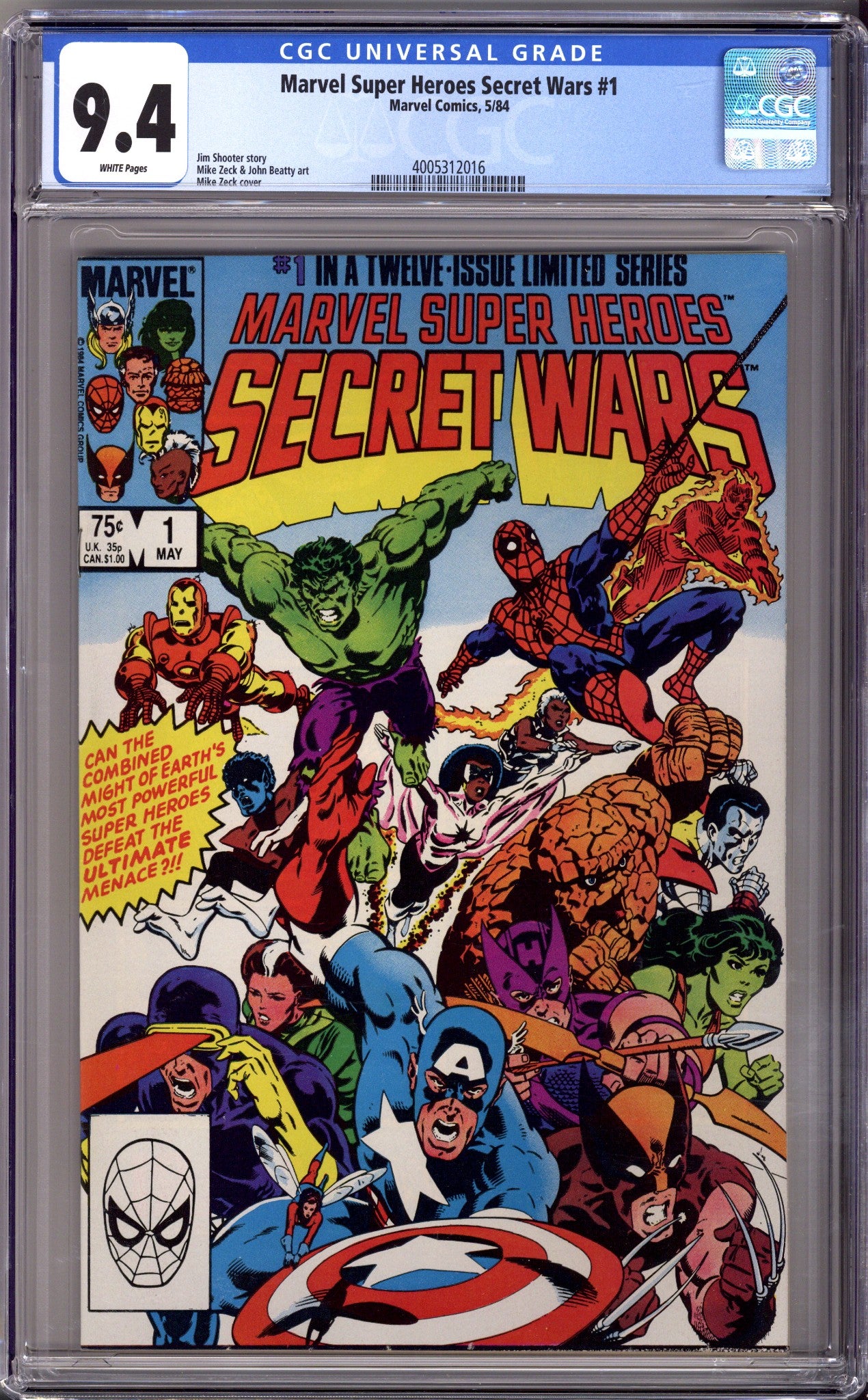 Marvel Super-Heroes Secret Wars 1 CGC 9.4 (NM) (1984) 