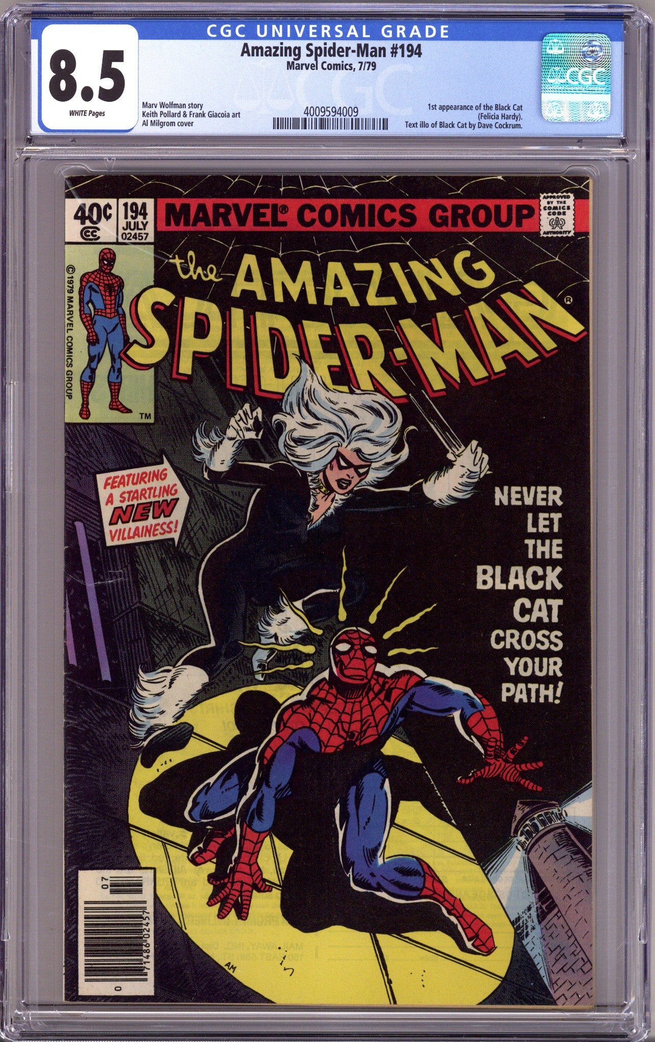 The Amazing Spider-Man Vol 1 194 CGC 8.5 (VF+) (1979) Newsstand 