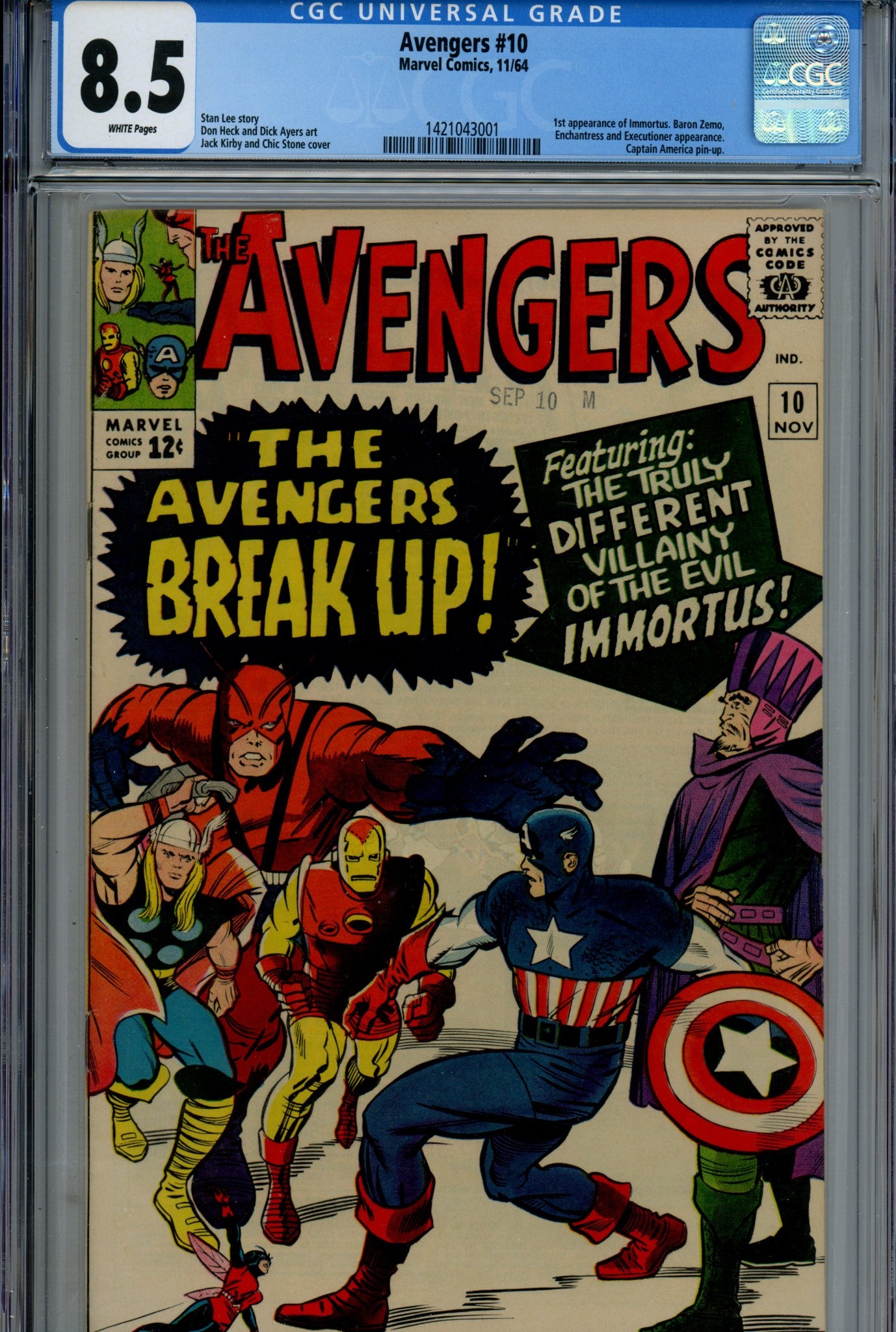 The Avengers Vol 1 10 CGC 8.5 (VF+) (1964) 