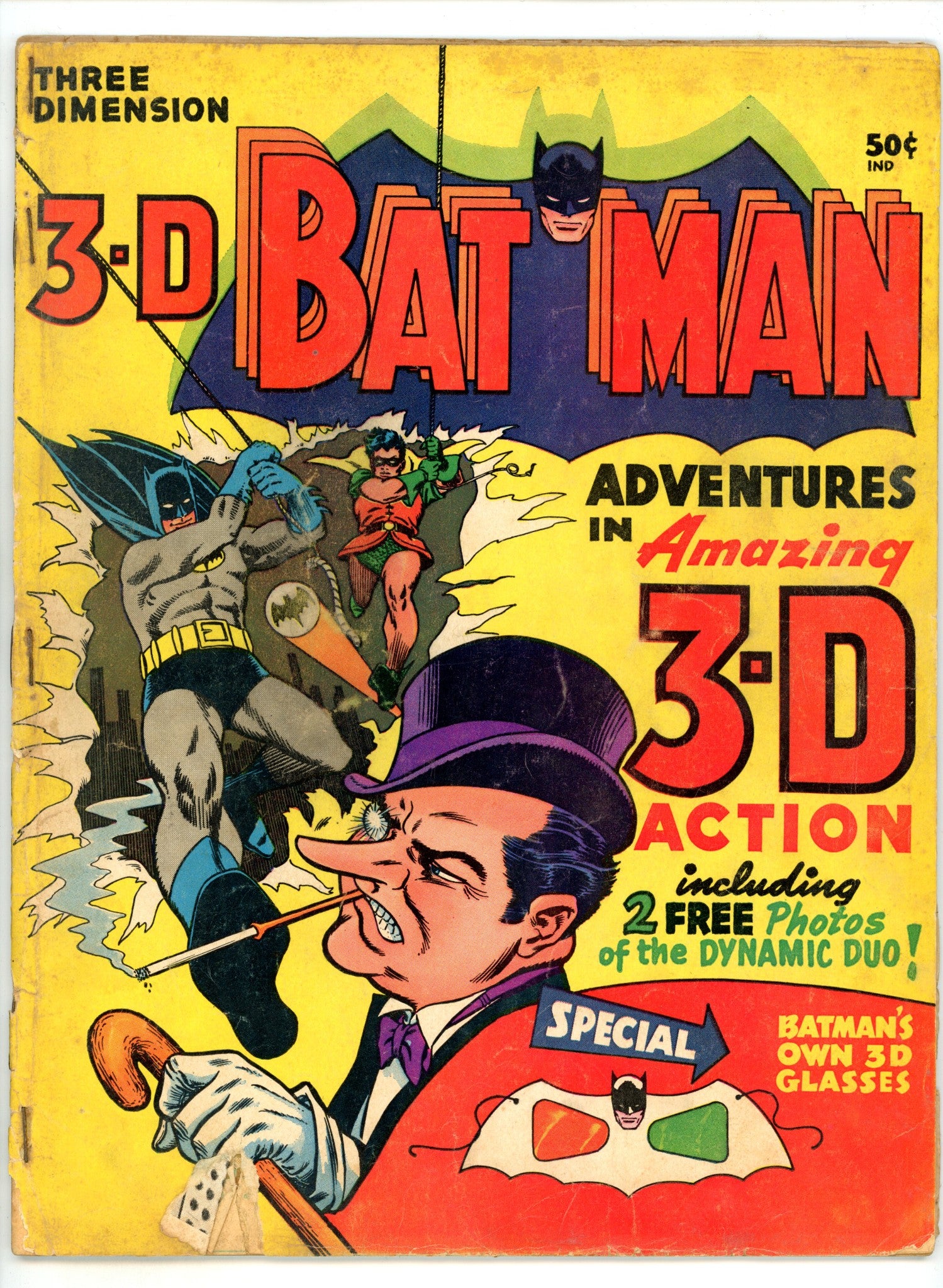 3-D Batman  [nn]  Cover Detached, No Glasses, Staples Added  (1953)  