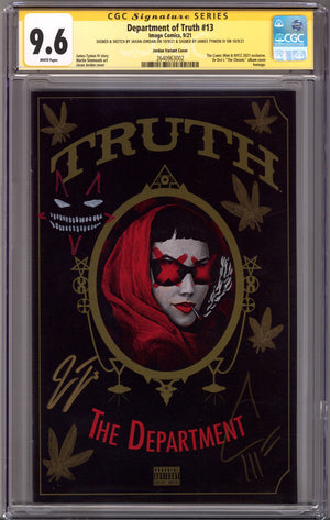 The Department of Truth 13 CGC 9.6 (NM+) (2021) Jordan Exclusive Variant Signed x2 Cover Tynion, Remarked Jordan