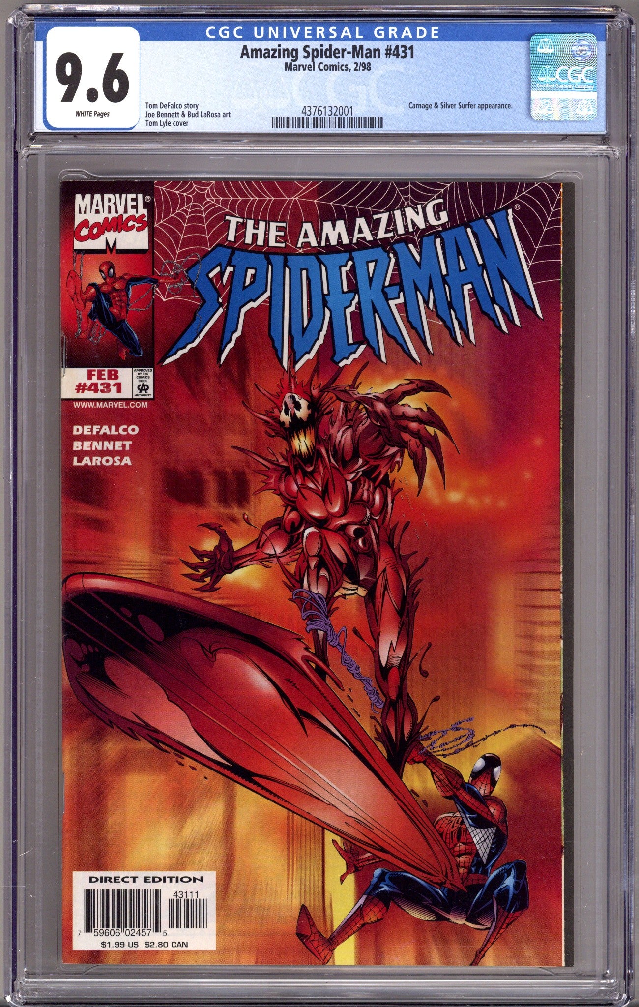 The Amazing Spider-Man Vol 1 431 CGC 9.6 (NM+) (1998) 