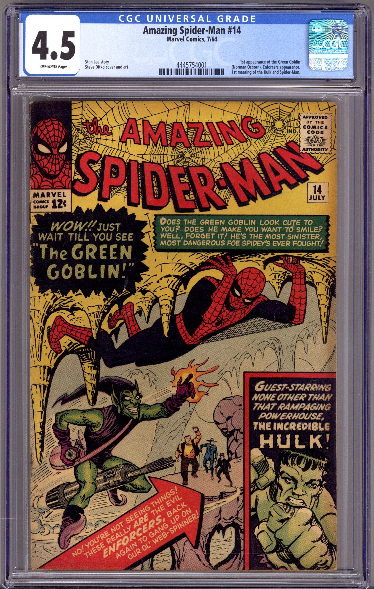 The Amazing Spider-Man Vol 1 14 CGC 4.5 (VG+) (1964) 