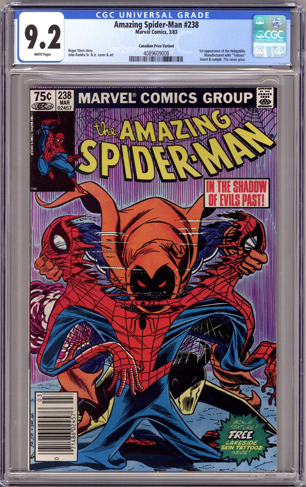 The Amazing Spider-Man Vol 1 238 CGC 9.2 (NM-) (1983) Canadian Price Variant
