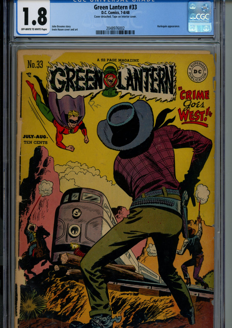Green Lantern Vol 1 33 CGC 1.8 (GD-) (1948) 