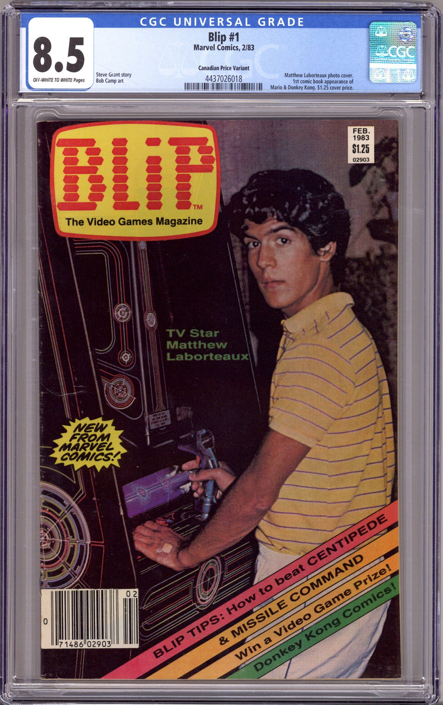 Blip 1 CGC 8.5 (VF+) Cracked Case (1983) Canadian Price Variant 