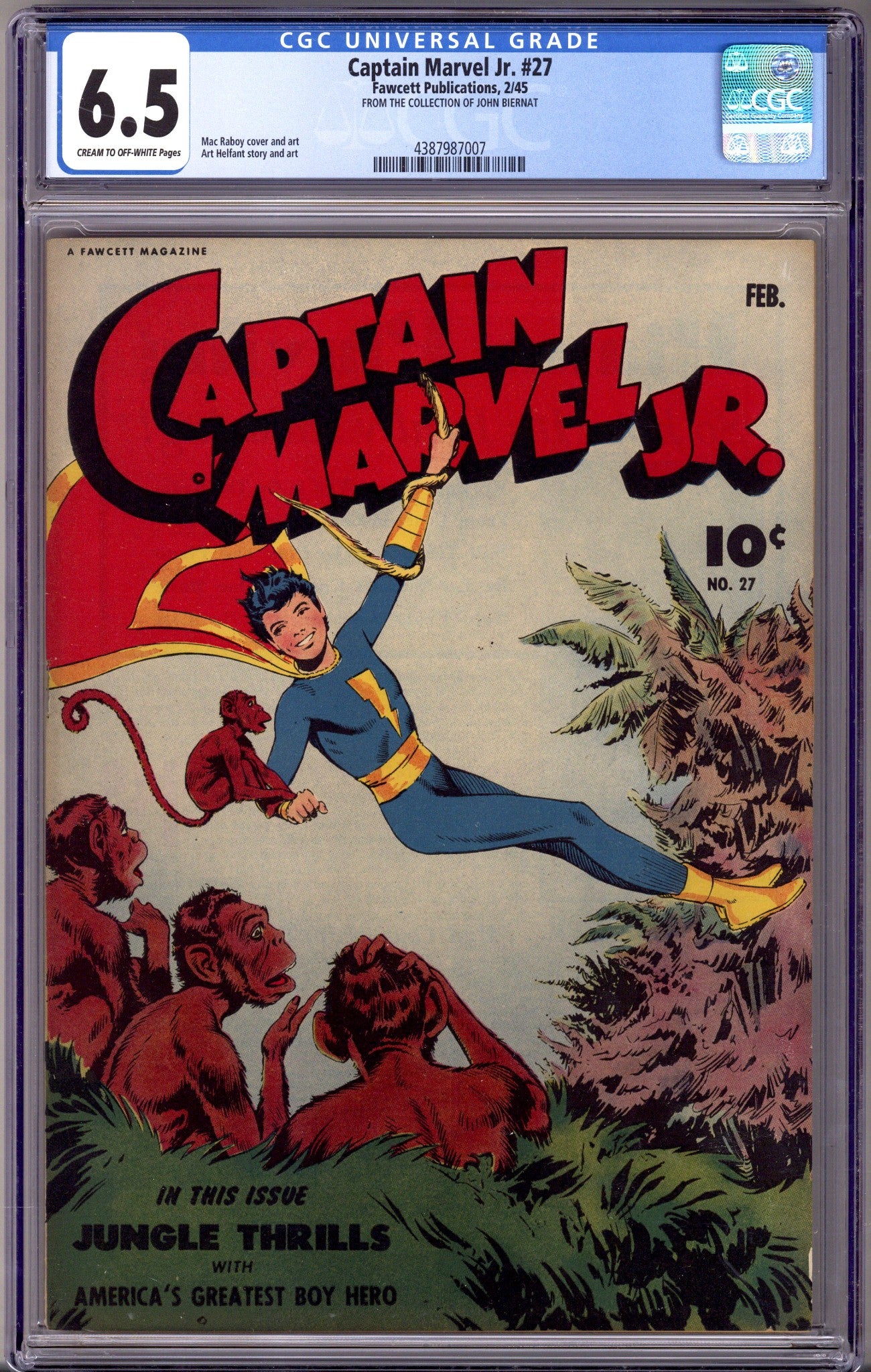 Captain Marvel Jr. 27 CGC 6.5 (FN+) (1945)