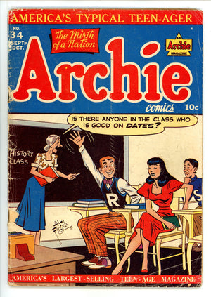 Archie Comics Vol 1 34 GD/VG (3.0) (1948) 