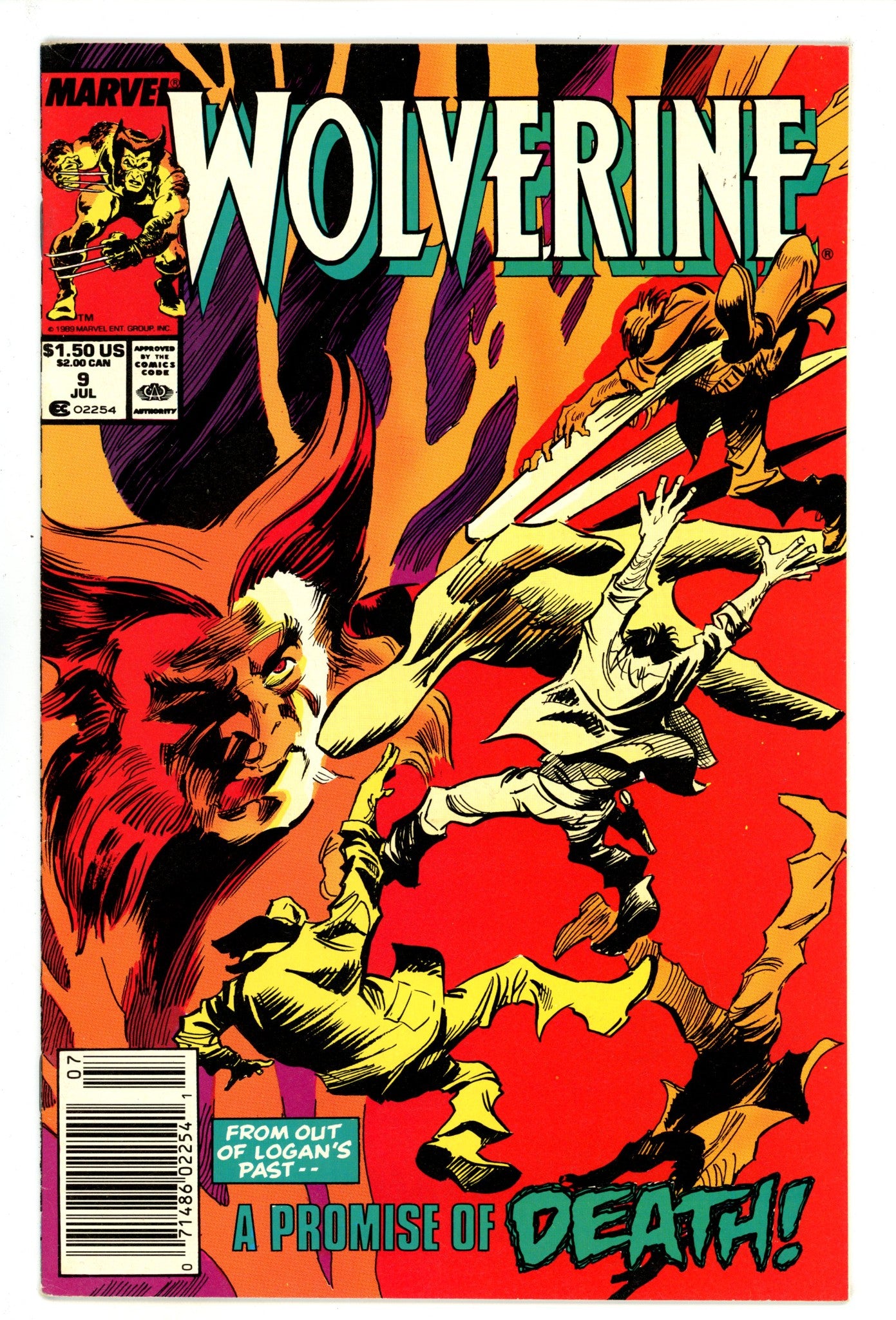 Wolverine Vol 2 9 Mid Grade (1989) Newsstand 