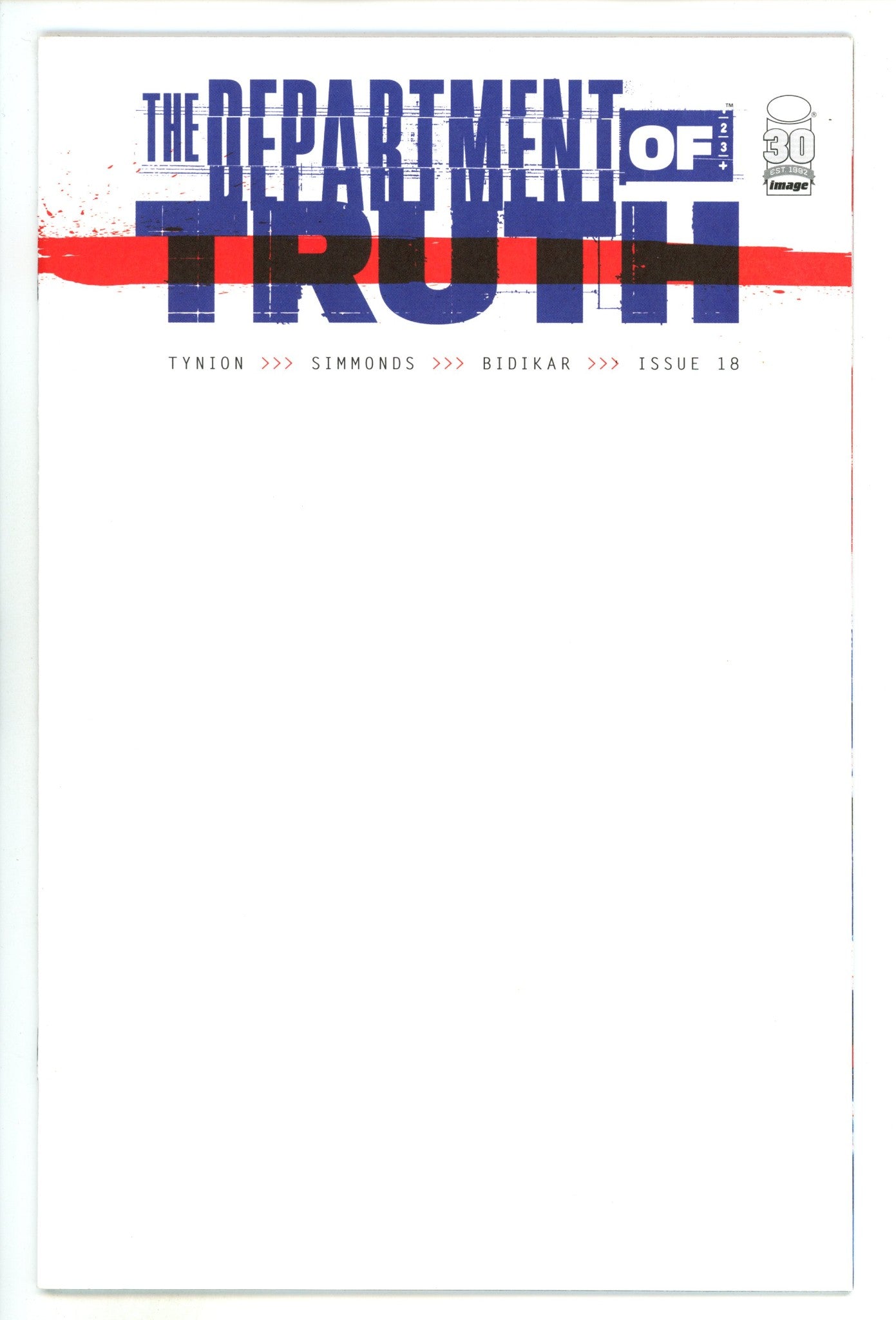 The Department of Truth  18  High Grade  (2022) Blank  Variant  