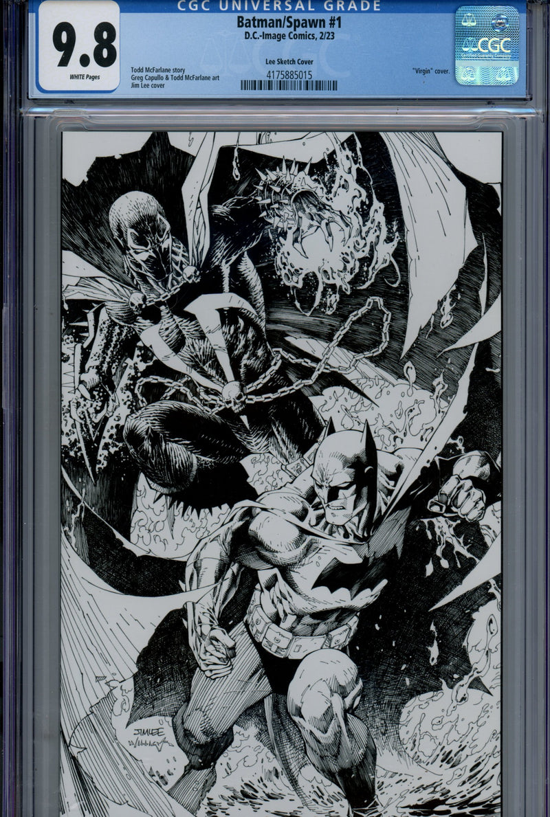 Batman / Spawn 1 CGC 9.8 (NM/M) (2023) Lee B&W Virgin Incentive Variant 