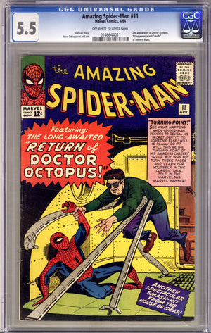 The Amazing Spider-Man Vol 1 11 CGC 5.5 (FN-) (1964)
